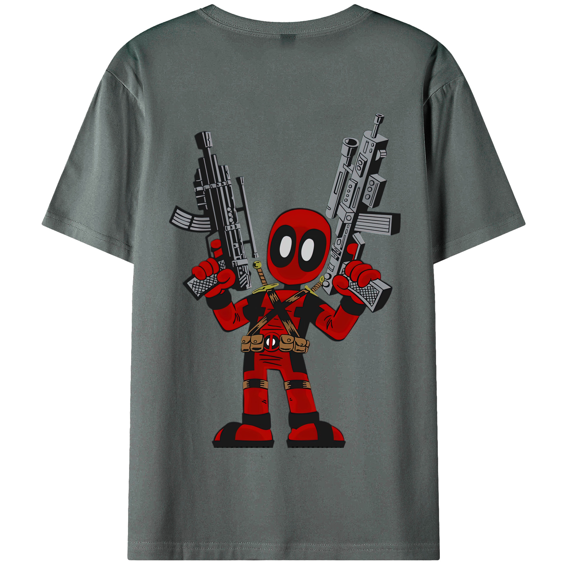 （画像用） Deadpool デッドプール 綿100％半袖Tシャツ（背面プリント）